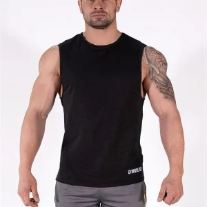 Gymwolves Men’s Sleeveless T-Shirt | Men’s Sports T-Shirt | Workout Tank Top | Noir