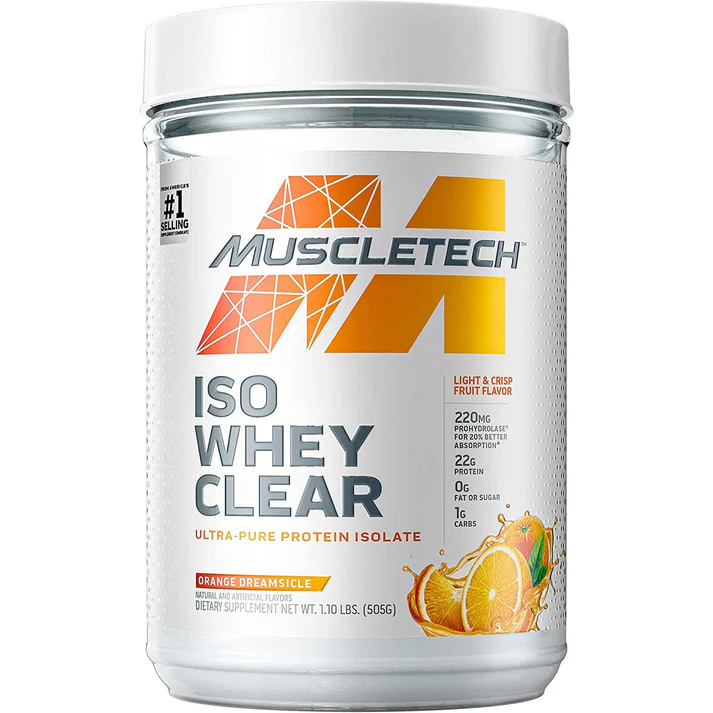 MuscleTech, ISO Whey Clear, Isolat de protéines ultra-pures,