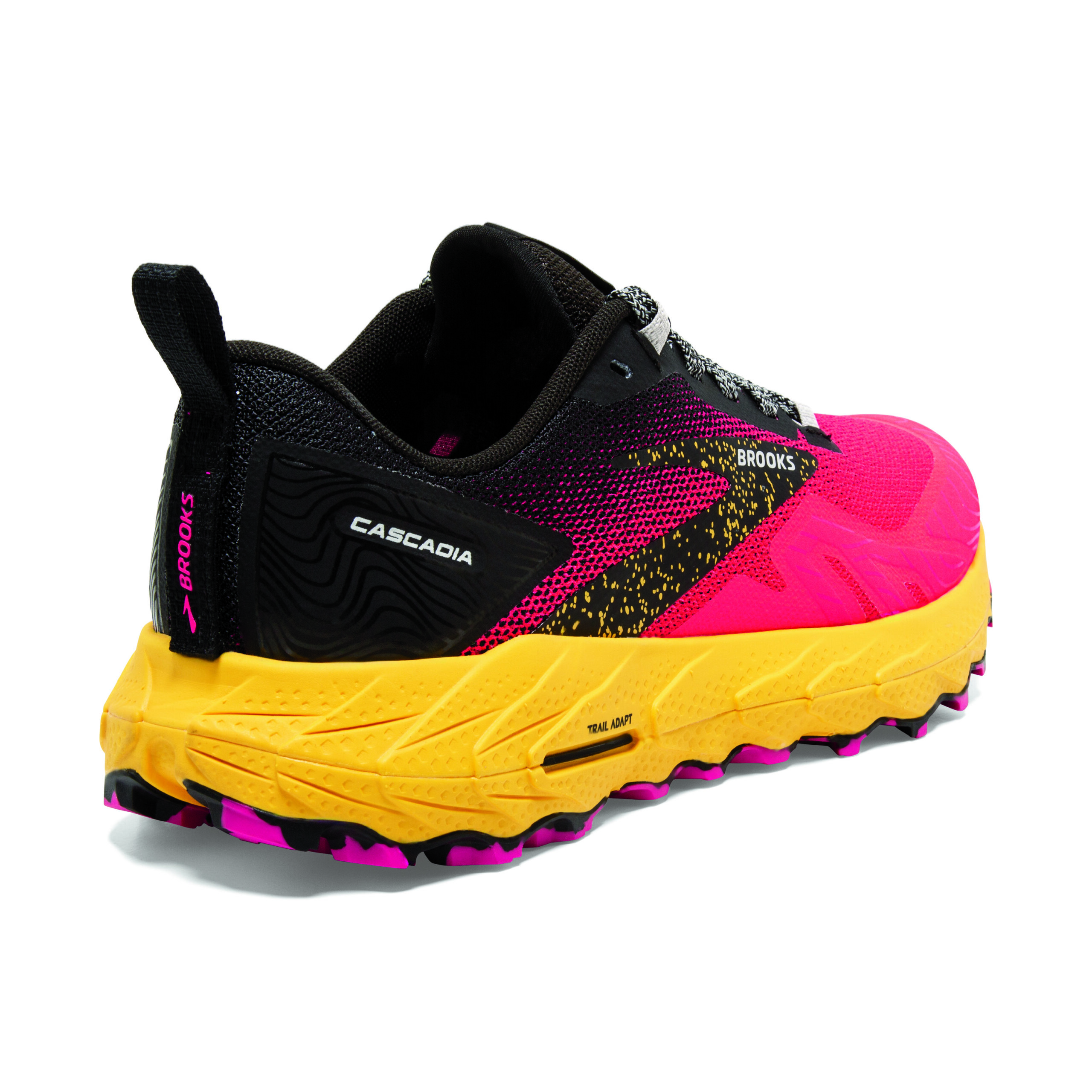 BROOKS CASCADIA 17 Diva Pink/Black/Lemon Chrome – Image 7