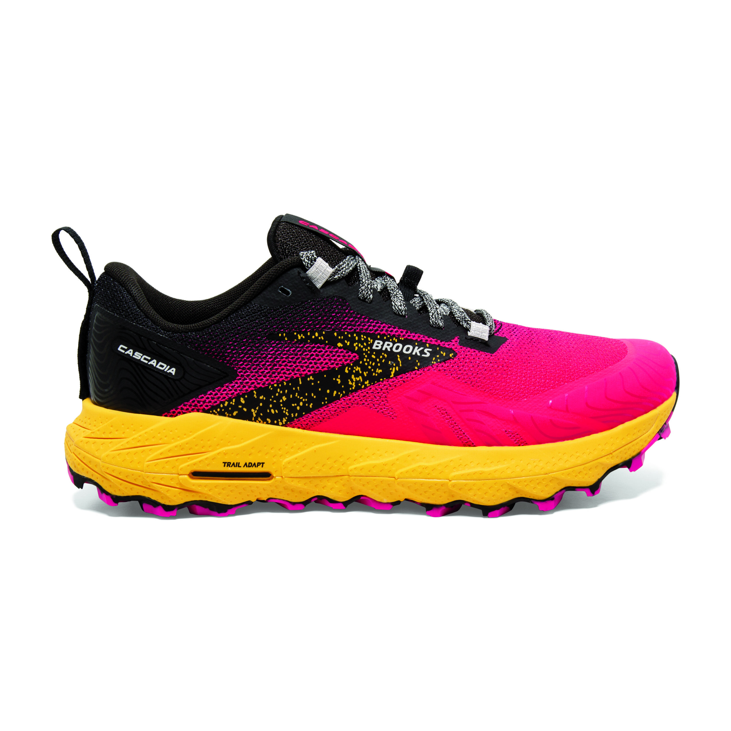 BROOKS CASCADIA 17 Diva Pink/Black/Lemon Chrome – Image 6