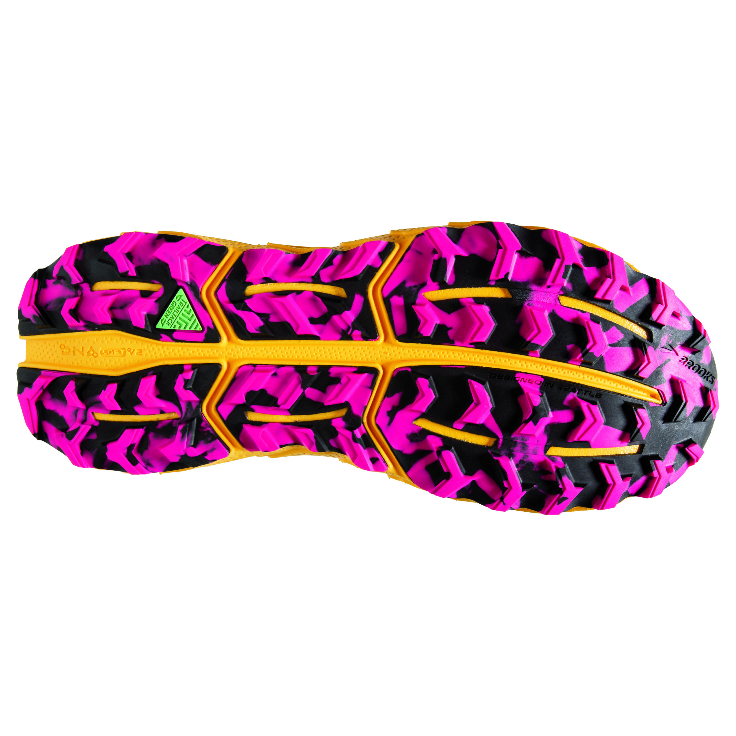 BROOKS CASCADIA 17 Diva Pink/Black/Lemon Chrome – Image 2