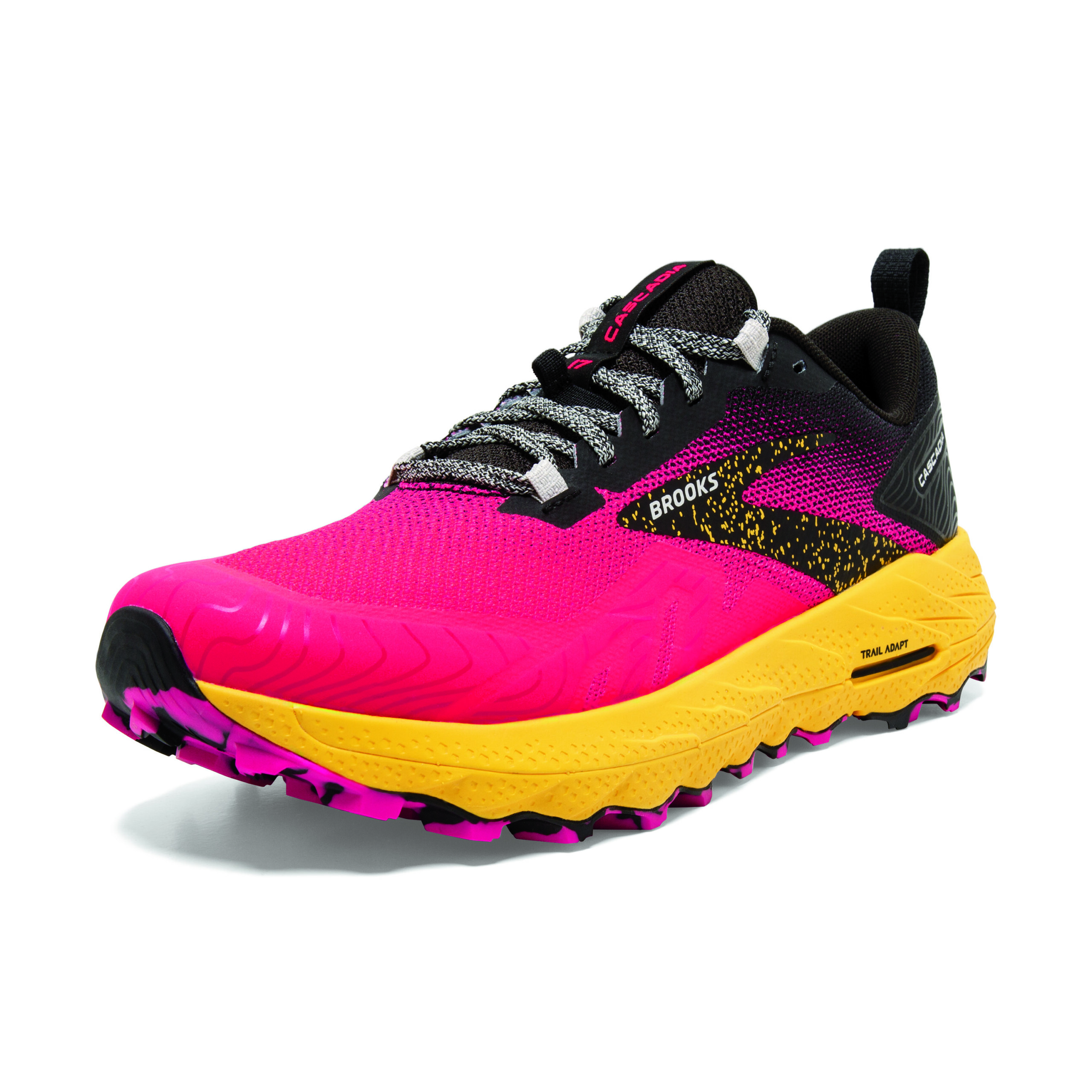BROOKS CASCADIA 17 Diva Pink/Black/Lemon Chrome – Image 3