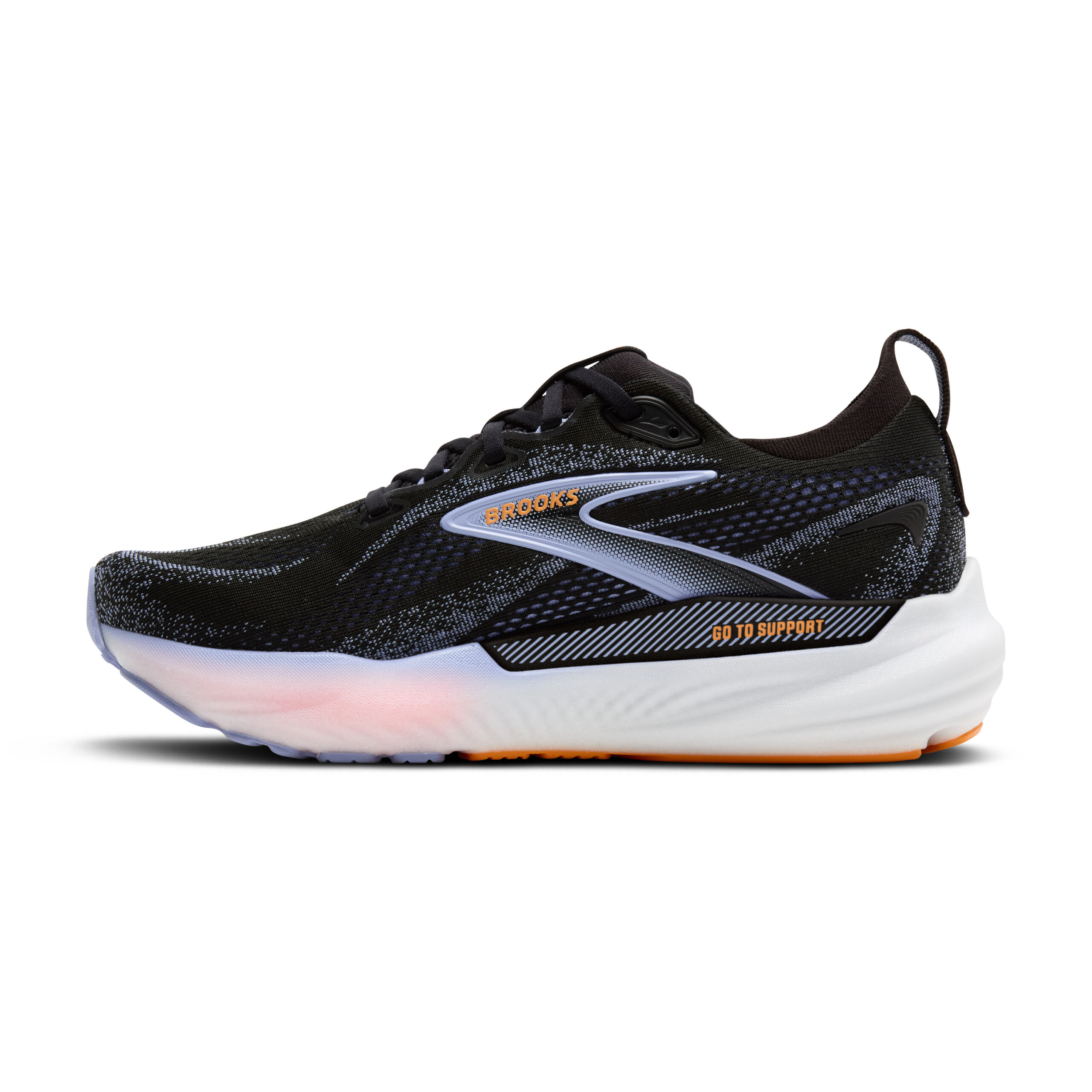 BROOKS GLYCERIN GTS 22 Black/Blue Heron/Orange – Image 2