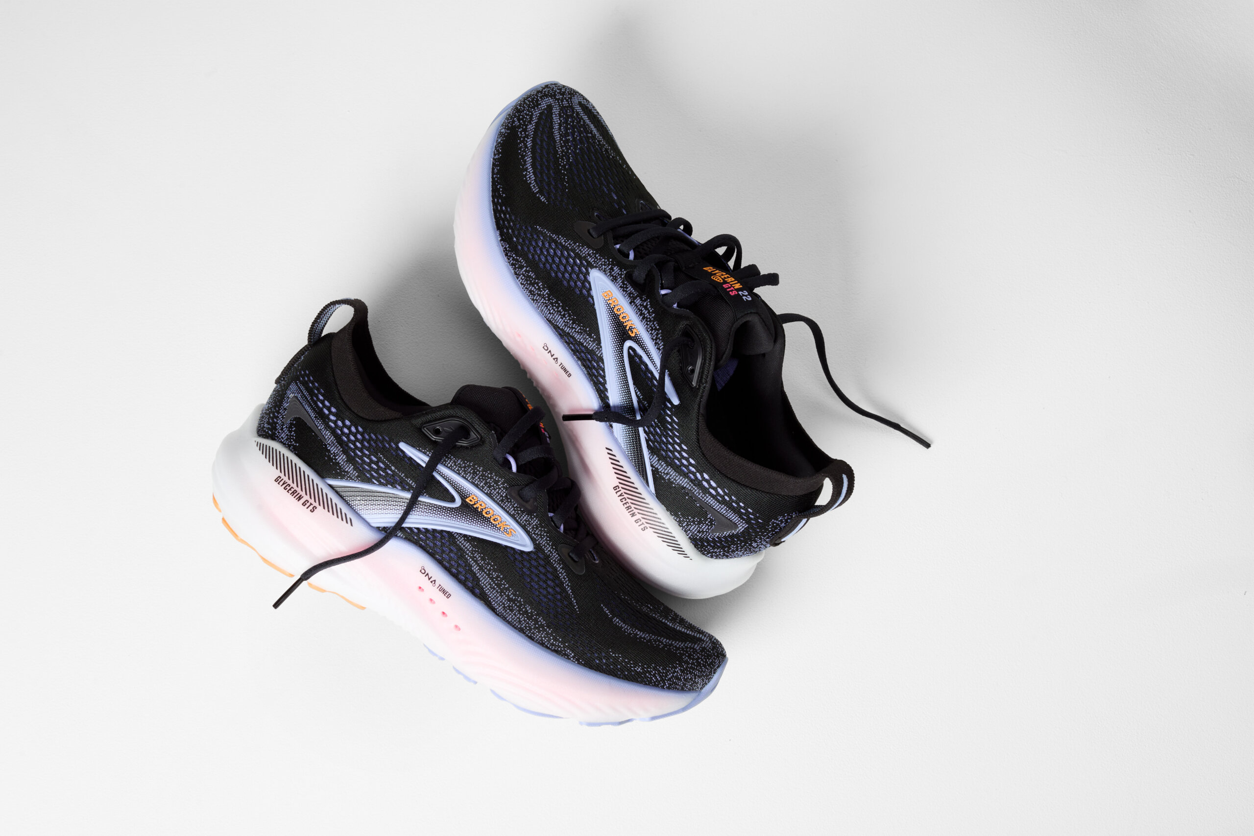 BROOKS GLYCERIN GTS 22 Black/Blue Heron/Orange – Image 9