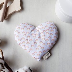 Coussin réconfort Cœur pour bébé en coton (Arc-en-ciel)