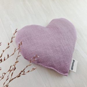 Coussin réconfort Cœur pour bébé en ramie Vieux-rose
