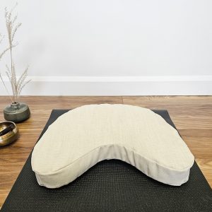 Coussin de méditation en V en lin et coton sable
