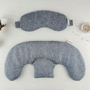 Duo Détente (coussin épaule & masque) coton biologique gris