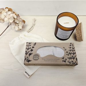 Ensemble Gratitude (masque sable, bougie Pin cyprès et figue, pochette de rangement)