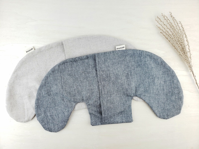 Duo Détente (coussin épaule & masque) coton biologique gris – Image 4