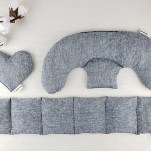 Trio Familial (épaule, long & cœur) coton biologique gris