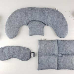 Trio Thérapie (épaule, carré & masque à la lavande) chanvre & coton bio gris