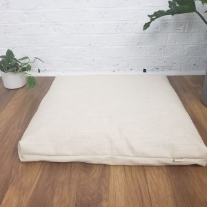 Coussin de sol et de méditation (Zabuton) en lin et coton sable