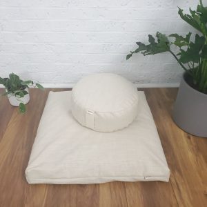Ensemble de méditation (Zafu et zabuton) en lin et coton sable