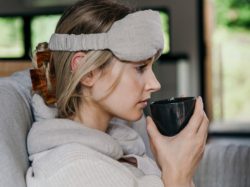 Duo Détente (coussin épaule & masque) coton biologique gris – Image 3