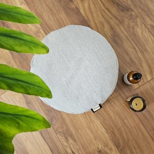 Coussin de méditation rond (Zafu) gris ciment