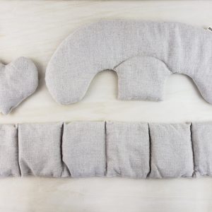 Trio Familial (épaule, long & cœur) chanvre et coton biologique sable