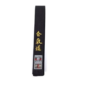 Ceinture noire d’Aikïdo White Tiger brodée (CE230018)