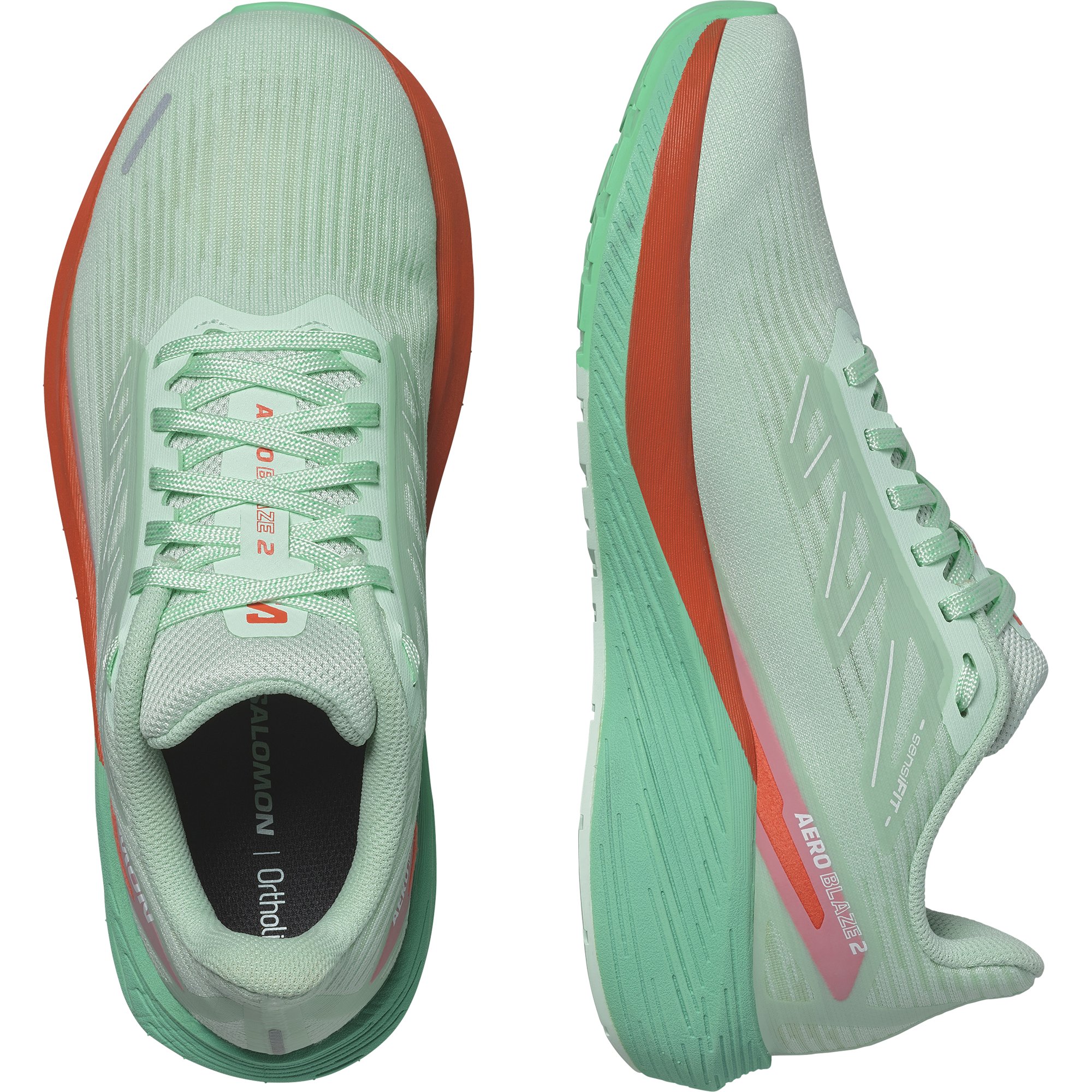 SALOMON AERO BLAZE 2 Bay / Cherry Tomato / Electric Green – Image 4
