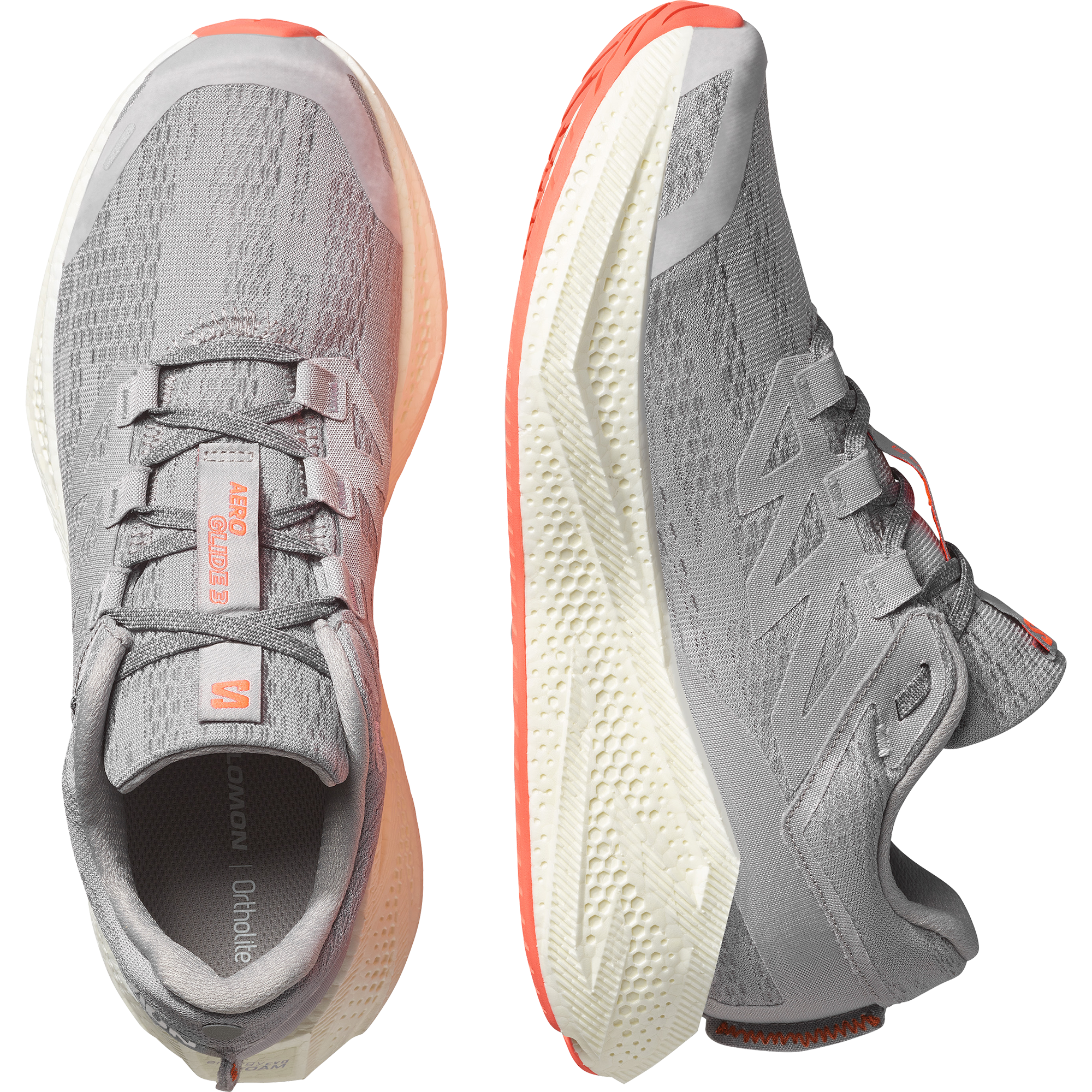 SALOMON AERO GLIDE 3 Alloy / Vanilla Ice / Neon Flame – Image 3