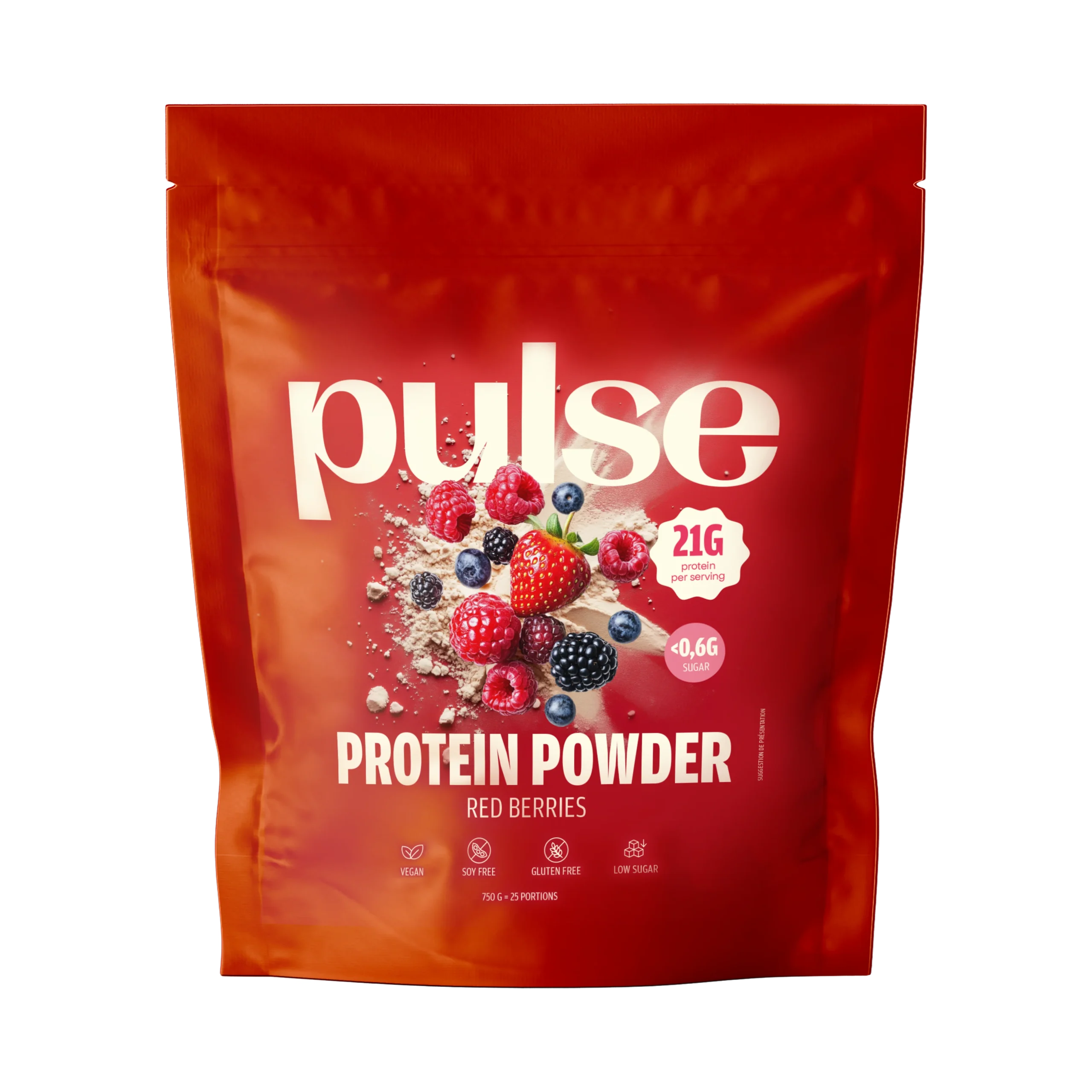 Poudre protéinée vegan fruits rouges 750g