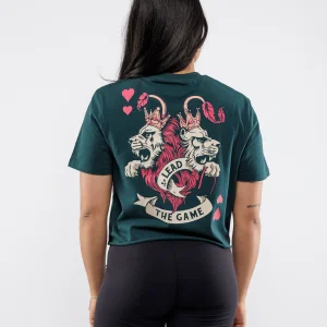 LEAD THE GAME Crop top femme | Haut écoresponsable imprimé lions royaux