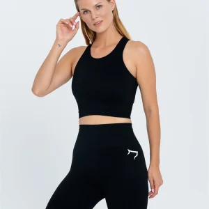Gymwolves Women’s Sports Shorts | Seamless Sports Shorts | Ribbed BLACK