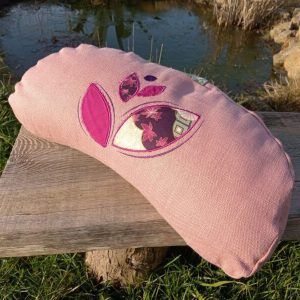 Coussin demi lune Rose Hoali