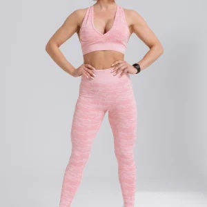 Gymwolves Women Seamles Sport Leggings Powder Pink  Camouflage Pattern  Action Series