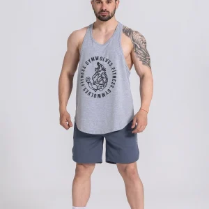 Gymwolves Man Sport Stringer Grey | Workout Tanktop | Wolf Series | Gris